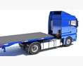 Freightliner Truck With Flatbed Trailer Modelo 3D