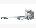 Freightliner Truck With Flatbed Trailer Modello 3D