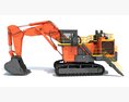 Mining Excavator Shovel Modello 3D vista posteriore