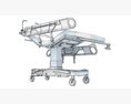 Patient Transfer Stretcher Trolley 3d model