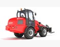 Telehandler Forklift With Pallet Forks 3Dモデル side view