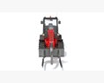 Telehandler Forklift With Pallet Forks 3D-Modell Draufsicht
