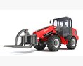 Telehandler Forklift With Pallet Forks 3Dモデル front view