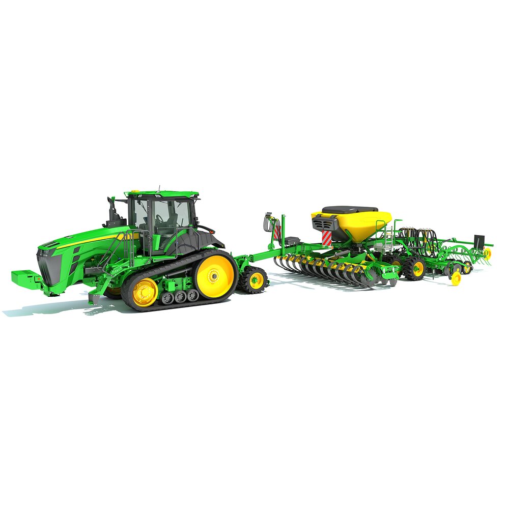 Tractor With Seeding Machine Modello 3D
