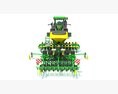 Tractor With Seeding Machine 3D 모델  side view