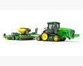 Tractor With Seeding Machine 3d model top view