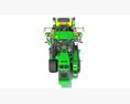Tractor With Seeding Machine Modello 3D vista frontale