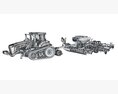 Tractor With Seeding Machine 3D 모델 