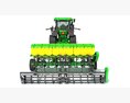 Tractor With Sowing Drill 3d model side view