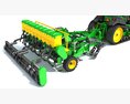 Tractor With Sowing Drill 3d model