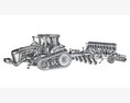 Tractor With Sowing Drill Modelo 3d