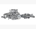 Tractor With Wide Cultivator 3Dモデル wire render