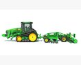 Tractor With Wide Cultivator 3d model