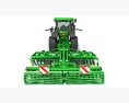 Tractor With Wide Cultivator 3D модель front view