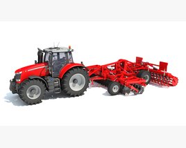 Agricultural Disc Harrow Tractor 3D模型