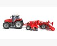 Agricultural Disc Harrow Tractor 3D 모델  back view