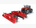Agricultural Disc Harrow Tractor 3d model side view