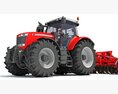 Agricultural Disc Harrow Tractor 3D 모델 