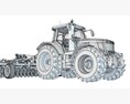Agricultural Disc Harrow Tractor 3D модель