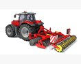 Agricultural Tractor With Disc Harrow 3d model wire render