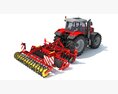 Agricultural Tractor With Disc Harrow 3d model side view