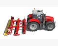 Agricultural Tractor With Disc Harrow Modello 3D