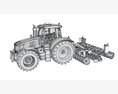 Agricultural Tractor With Disc Harrow 3D 모델 