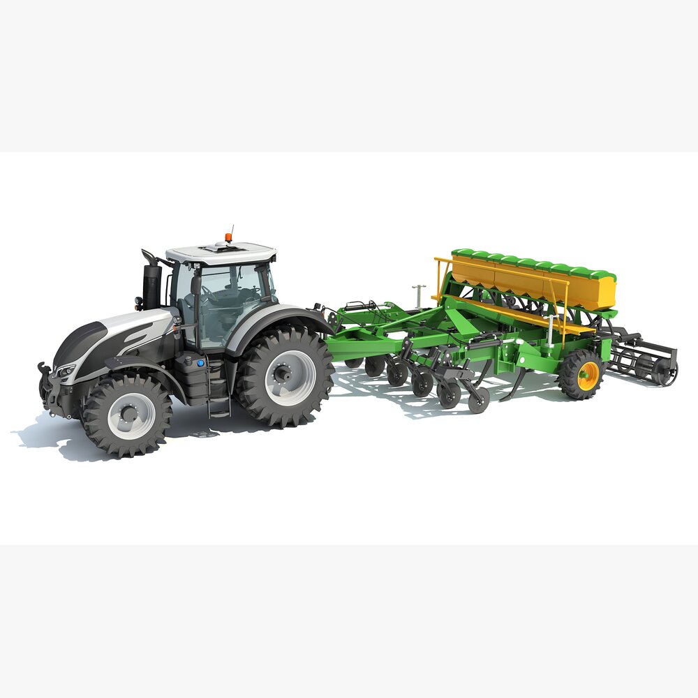 Agricultural Tractor With Disk Harrow 3D model