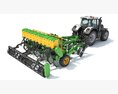 Agricultural Tractor With Disk Harrow 3D 모델  side view