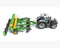 Agricultural Tractor With Disk Harrow 3d model