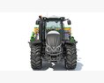Agricultural Tractor With Disk Harrow Modèle 3d vue frontale