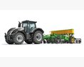 Agricultural Tractor With Disk Harrow 3D模型 clay render