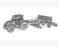 Agricultural Tractor With Disk Harrow 3D 모델 