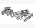 Agricultural Tractor With Disk Harrow 3D模型