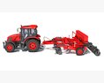 Agricultural Tractor With Planter 3Dモデル 後ろ姿