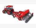 Agricultural Tractor With Planter 3Dモデル wire render