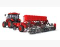 Agricultural Tractor With Planter 3D 모델 