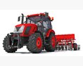 Agricultural Tractor With Planter Modelo 3d argila render