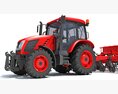 Agricultural Tractor With Planter 3D 모델 