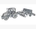Agricultural Tractor With Planter 3Dモデル