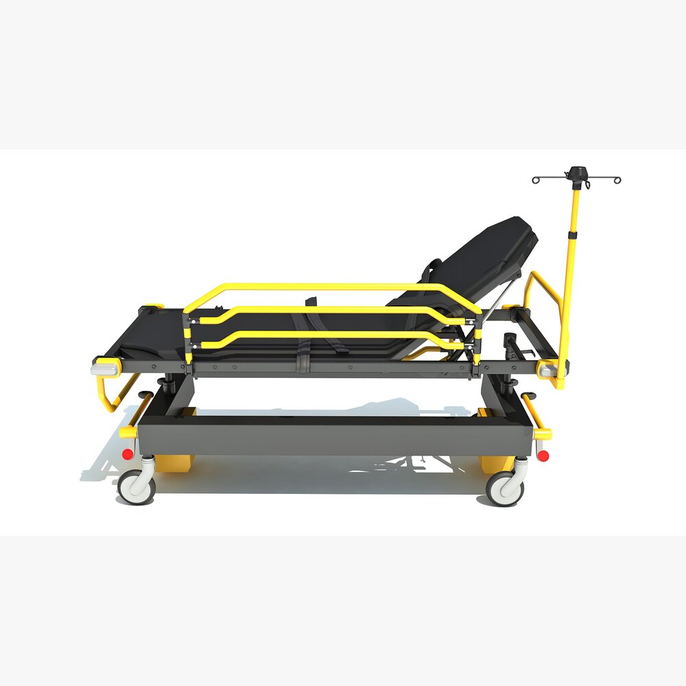 Ambulance Stretcher With Railings 3D 모델 