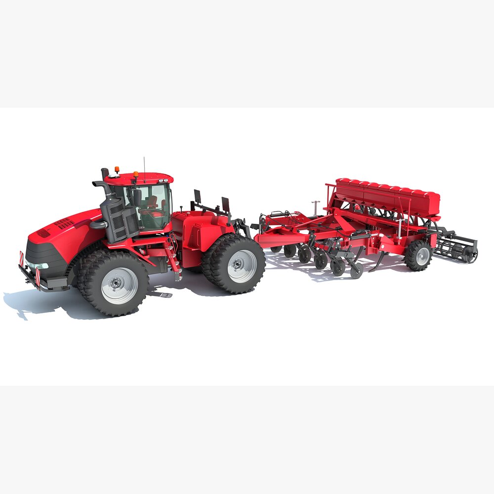 Articulated Tractor With Seed Drill 3D модель