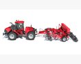 Articulated Tractor With Seed Drill 3D模型 后视图