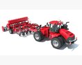 Articulated Tractor With Seed Drill 3D模型 顶视图