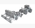 Articulated Tractor With Seed Drill 3d model