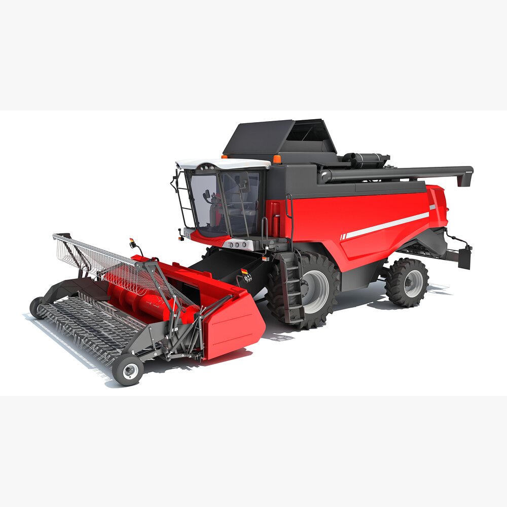 Combine Harvester With Grain Header Modelo 3d