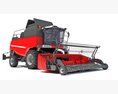 Combine Harvester With Grain Header Modelo 3d vista de frente