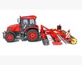 Compact Tractor With Cultivator 3D模型 后视图