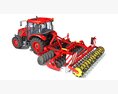 Compact Tractor With Cultivator 3d model wire render