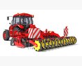 Compact Tractor With Cultivator 3D модель